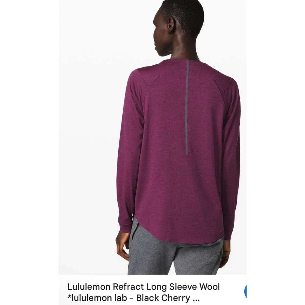 Lululemon Size-XL‎ Refract Long Sleeve Wool lab Black Cherry Deep Fuschia
